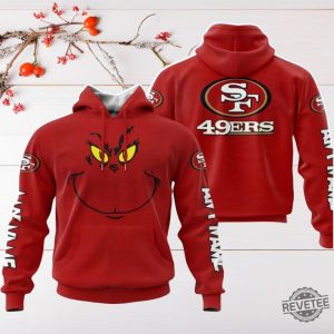 Grinch 49Ers 3D All Over Printed Shirt Hoodie Sweatshirt Unique San Francisco 49Ers Grinch Custom Name Hoodie Unisex For Men Women revetee 2