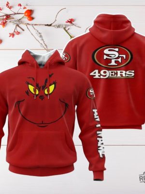 Grinch 49Ers 3D All Over Printed Shirt Hoodie Sweatshirt Unique San Francisco 49Ers Grinch Custom Name Hoodie Unisex For Men Women revetee 2