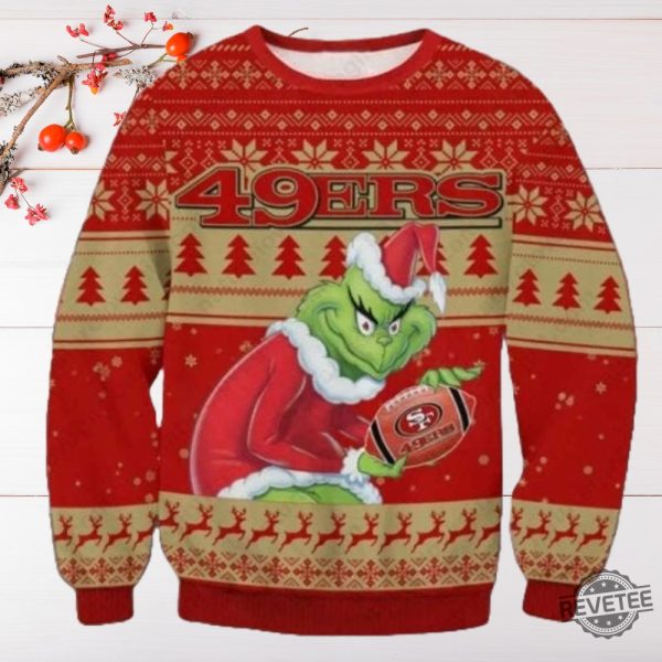 Grinch 49Ers Ugly Sweatshirt The Grinch Stole San Francisco 49Ers Ugly Christmas Sweater revetee 2