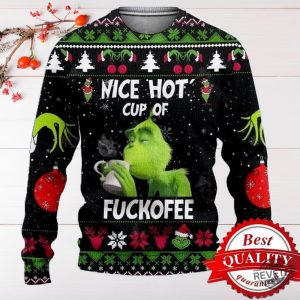 The Grinch Nice Cup Of Christmas Holiday Ugly Christmas Sweater Ugly Sweatshirt revetee 2