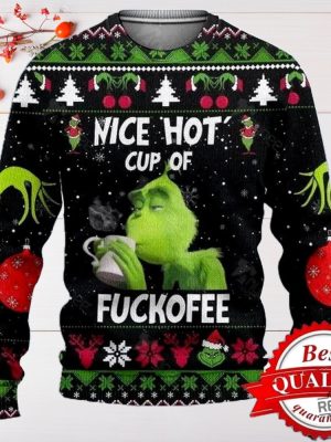 The Grinch Nice Cup Of Christmas Holiday Ugly Christmas Sweater Ugly Sweatshirt revetee 2