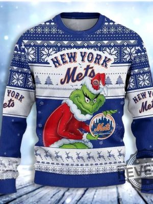 Grinch York Mets Ugly Christmas Sweater Ugly Sweatshirt revetee 2