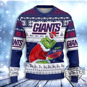 Grinch York Giants Ugly Christmas Sweater Ugly Sweatshirt revetee 2