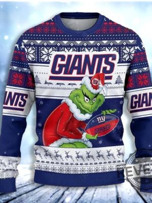 Grinch York Giants Ugly Christmas Sweater Ugly Sweatshirt revetee 2