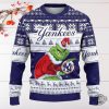 Grinch York Yankees Blue Christmas Ugly Christmas Sweater Ugly Sweatshirt revetee 1