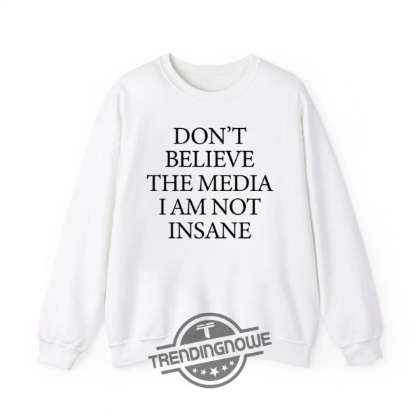 Dont Believe The Media I Am Not Insane Shirt Edgy Statement Tee On Media Perception trendingnowe 1