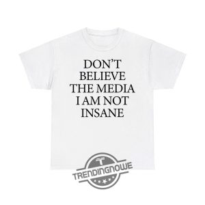 Dont Believe The Media I Am Not Insane Shirt Edgy Statement Tee On Media Perception trendingnowe 2