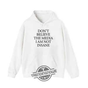 Dont Believe The Media I Am Not Insane Shirt Edgy Statement Tee On Media Perception trendingnowe 3