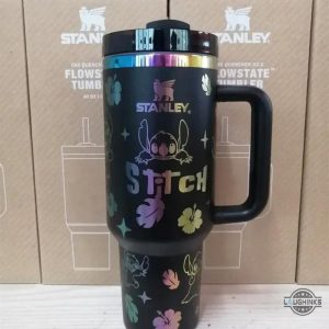 stitch 40oz tumbler cup with handle and straw disney quencher laser engraved blue lilo and stitch chroma stanley tumbler dupe laughinks 1