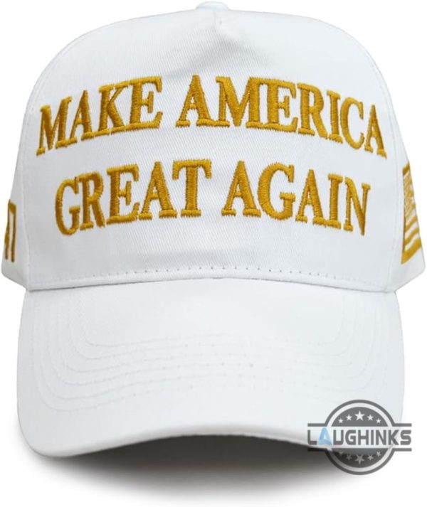 make america great again hat by nick bosa while photobooming national television review gold donald trump maga embroidered baseball cap laughinks 3