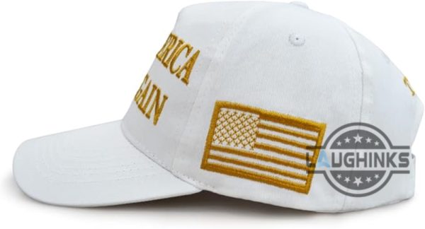 make america great again hat by nick bosa while photobooming national television review gold donald trump maga embroidered baseball cap laughinks 4