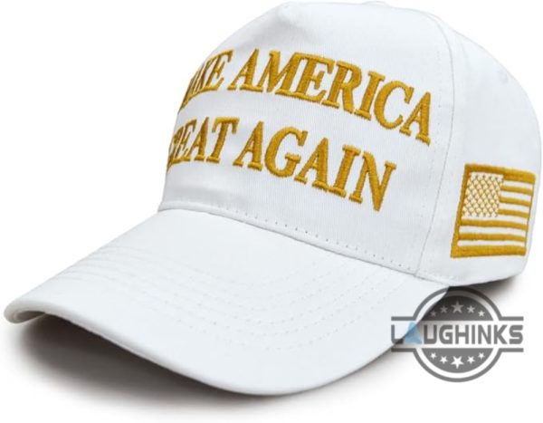 make america great again hat by nick bosa while photobooming national television review gold donald trump maga embroidered baseball cap laughinks 6