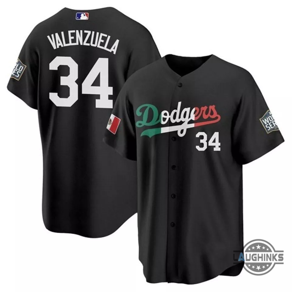 Fernando Valenzuela Baseball Jersey Shirt Number 34 Los Angeles Dodgers Mexico Mlb World Series Jerseys