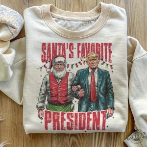 Santas Favorite President Shirt Humorous Trump Christmas Tshirt giftyzy 6