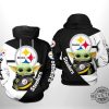 Pittsburgh Steelers Nfl Baby Yoda Team 3D All Over Print Zip Up Hoodie Option Shirt Sweatshirt revetee 1