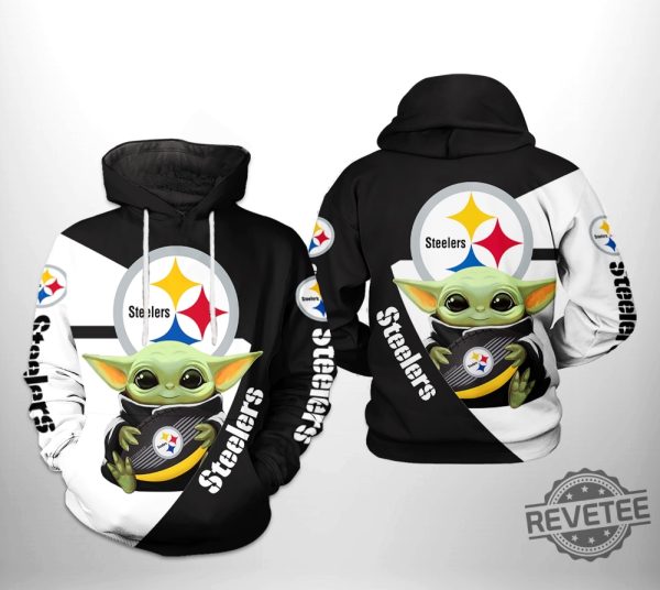 Pittsburgh Steelers Nfl Baby Yoda Team 3D All Over Print Zip Up Hoodie Option Shirt Sweatshirt revetee 1