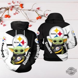 Pittsburgh Steelers Nfl Baby Yoda Team 3D All Over Print Zip Up Hoodie Option Shirt Sweatshirt revetee 2