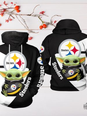 Pittsburgh Steelers Nfl Baby Yoda Team 3D All Over Print Zip Up Hoodie Option Shirt Sweatshirt revetee 2