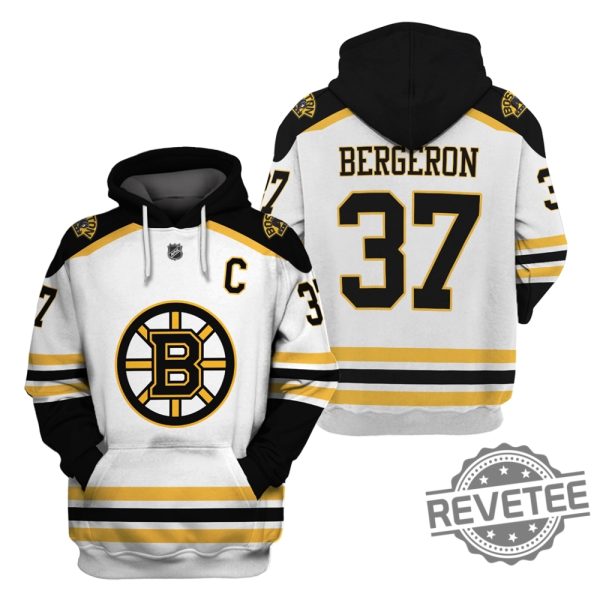 Nhl Boston Bruins Patrice Bergeron 37 White For Fans 3D All Over Print Zip Up Hoodie Option Shirt Sweatshirt revetee 1