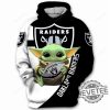 Oakland Raiders Nfl Yoda Baby Yoda Star Wars 3D Hoodie Zip Hoodie Shirt Sweatshirt revetee 1