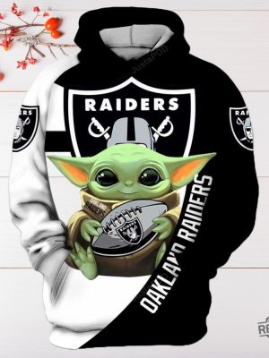 Oakland Raiders Nfl Yoda Baby Yoda Star Wars 3D Hoodie Zip Hoodie Shirt Sweatshirt revetee 2