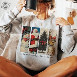 Its The Most Wonderful Time Of The Year Shirt Santa Claus Tshirt Vintage Christmas Hoodie Christmas Coquette Bow Sweatshirt Reindeer Snowman Shirt giftyzy 3