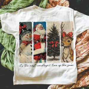 Its The Most Wonderful Time Of The Year Shirt Santa Claus Tshirt Vintage Christmas Hoodie Christmas Coquette Bow Sweatshirt Reindeer Snowman Shirt giftyzy 8