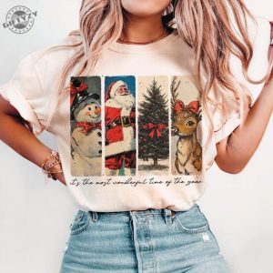 Its The Most Wonderful Time Of The Year Shirt Santa Claus Tshirt Vintage Christmas Hoodie Christmas Coquette Bow Sweatshirt Reindeer Snowman Shirt giftyzy 9