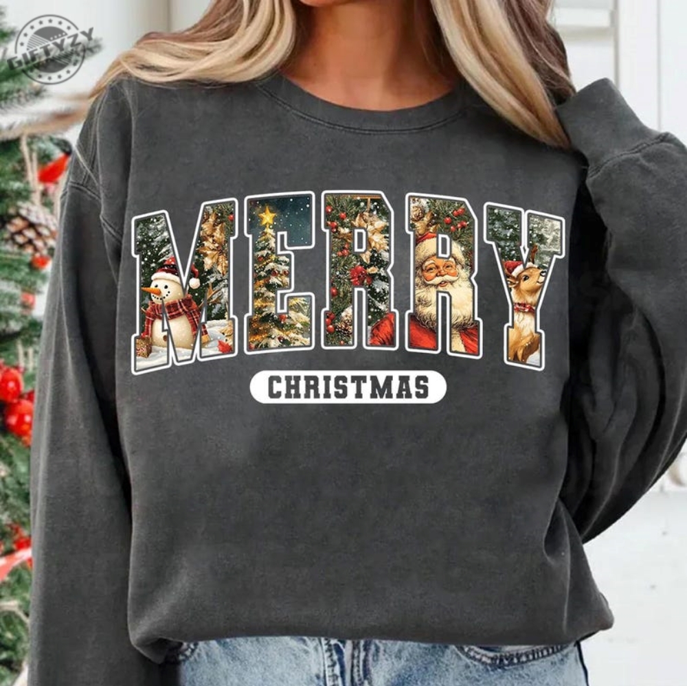 Retro Christmas Shirt Vintage Christmas Tshirt Santa Claus Hoodie Christmas Sweatshirt Merry Christmas Gift