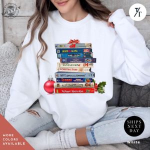 Vintage Christmas Vhs Shirt Christmas Holiday Hoodie Vhs Movies Sweater Gift For Her Retro Xmas Video Cassette Tapes Tee giftyzy 2