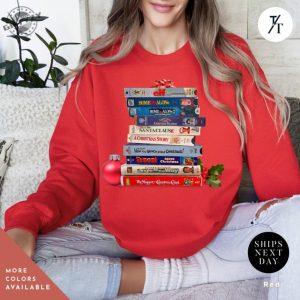 Vintage Christmas Vhs Shirt Christmas Holiday Hoodie Vhs Movies Sweater Gift For Her Retro Xmas Video Cassette Tapes Tee giftyzy 7