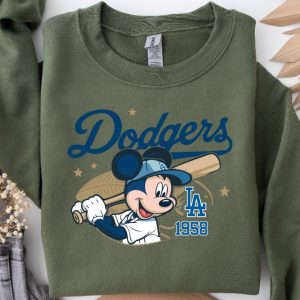 Mickey Mouse Dodgers 1958 Baseball Shirt Mickey Baseball Shirt Disney Sport Sweatshirt Dodgers Baseball Shirt Dodgers Sweatshirt revetee 2