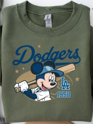 Mickey Mouse Dodgers 1958 Baseball Shirt Mickey Baseball Shirt Disney Sport Sweatshirt Dodgers Baseball Shirt Dodgers Sweatshirt revetee 2