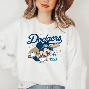 Mickey Mouse Dodgers 1958 Baseball Shirt Mickey Baseball Shirt Disney Sport Sweatshirt Dodgers Baseball Shirt Dodgers Sweatshirt revetee 3