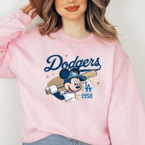 Mickey Mouse Dodgers 1958 Baseball Shirt Mickey Baseball Shirt Disney Sport Sweatshirt Dodgers Baseball Shirt Dodgers Sweatshirt revetee 5