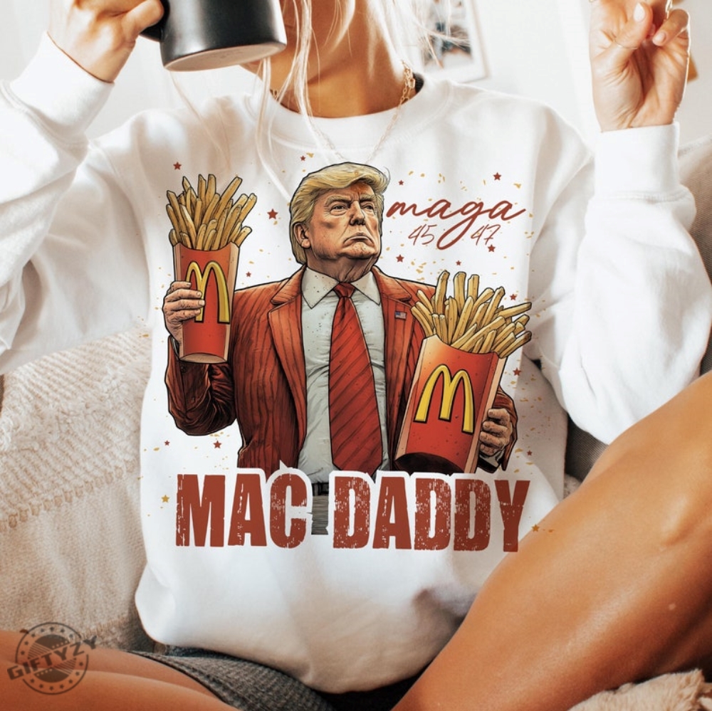 Original Funny Trump Fries Making Fries Humor Middle Class Kamala Election Maga 2024 Voter Republican Fast Food Mac Daddy Hamburger Shirt