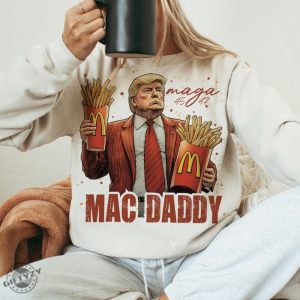 Original Funny Trump Fries Making Fries Humor Middle Class Kamala Election Maga 2024 Voter Republican Fast Food Mac Daddy Hamburger Shirt giftyzy 3