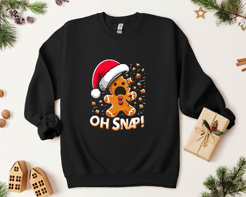 Oh Snap Christmas Sweatshirt Funny Gingerbread Shirt Holiday Sweater Cute Christmas Top Festive Sweatshirt Hoodie Shirt