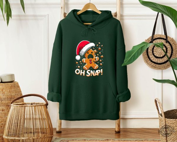 Oh Snap Christmas Sweatshirt Funny Gingerbread Shirt Holiday Sweater Cute Christmas Top Festive Sweatshirt Hoodie Shirt revetee 2