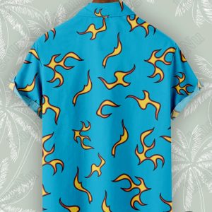 tyler the creator cherry bomb hawaiian shirt and shorts golf wang flame pattern button up aloha beach shirt laughinks 2