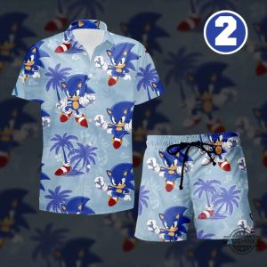 sonic the hedgehog hawaiian shirt and shirts blue summer vacation button up aloha shirt laughinks 2