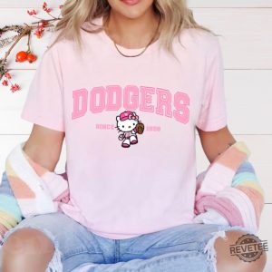 Pink Dodger Kitty T Shirt Dodger Hello Kitty Shirt Hoodie Sweatshirt Hello Kitty Dodger Shirt revetee 2