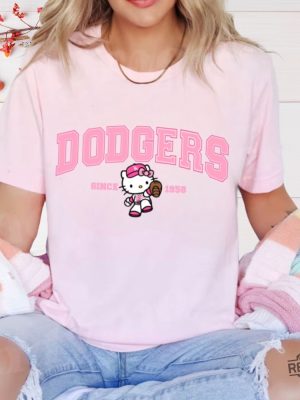 Pink Dodger Kitty T Shirt Dodger Hello Kitty Shirt Hoodie Sweatshirt Hello Kitty Dodger Shirt revetee 2