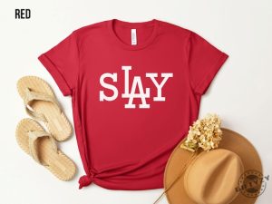 La Dodgers Shirt Slay Dodgers Tshirt Dodger Blue Dodgers Fan Gift Dodgers Baseball Hoodie Los Angeles Baseball Sweatshirt Baseball Fan Game Day Shirt giftyzy 4