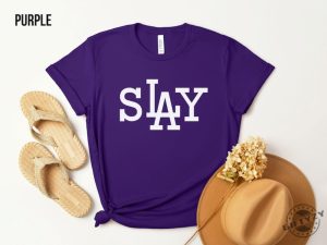 La Dodgers Shirt Slay Dodgers Tshirt Dodger Blue Dodgers Fan Gift Dodgers Baseball Hoodie Los Angeles Baseball Sweatshirt Baseball Fan Game Day Shirt giftyzy 5