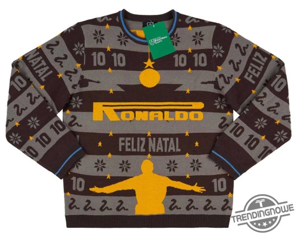 Ronaldo 10 Feliz Natal Christmas Ugly Sweater Celebrate Christmas With Soccer Spirit trendingnowe 1