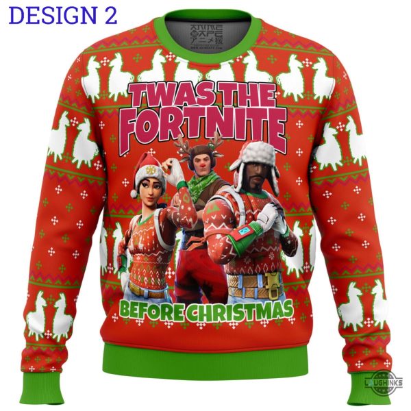 fortnite christmas sweater twas night party flossing through the snow ugly artificial wool sweatshirt laughinks 2