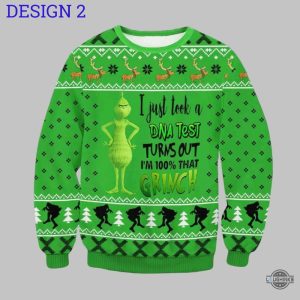 the grinch ugly christmas sweater all your sweaters are ugly i just took a dna test artificial wool sweatshirt laughinks 2