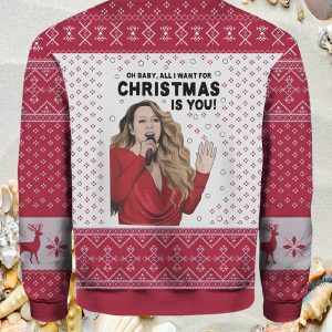 mariah carey christmas sweater all i want for christmas is your artificial wool ugly sweatshirt laughinks 2