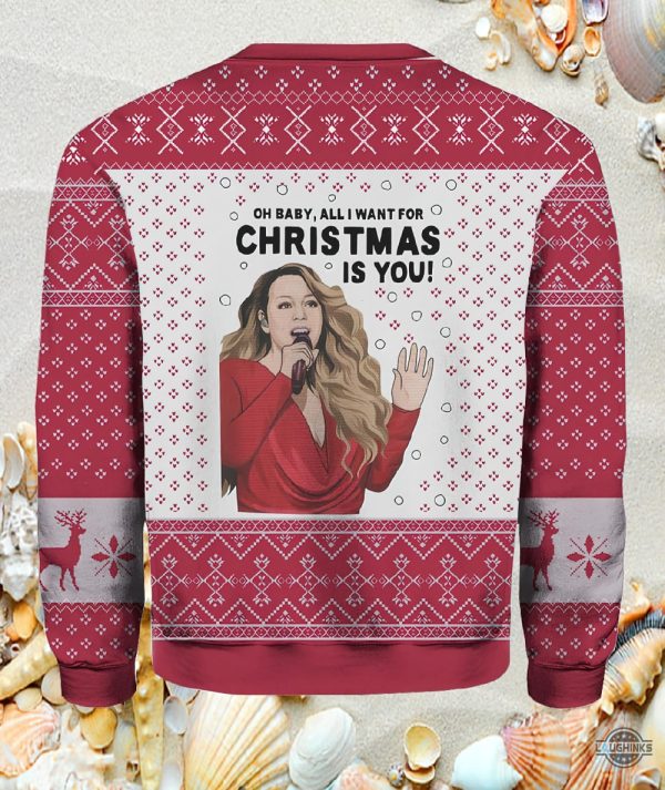 mariah carey christmas sweater all i want for christmas is your artificial wool ugly sweatshirt laughinks 2